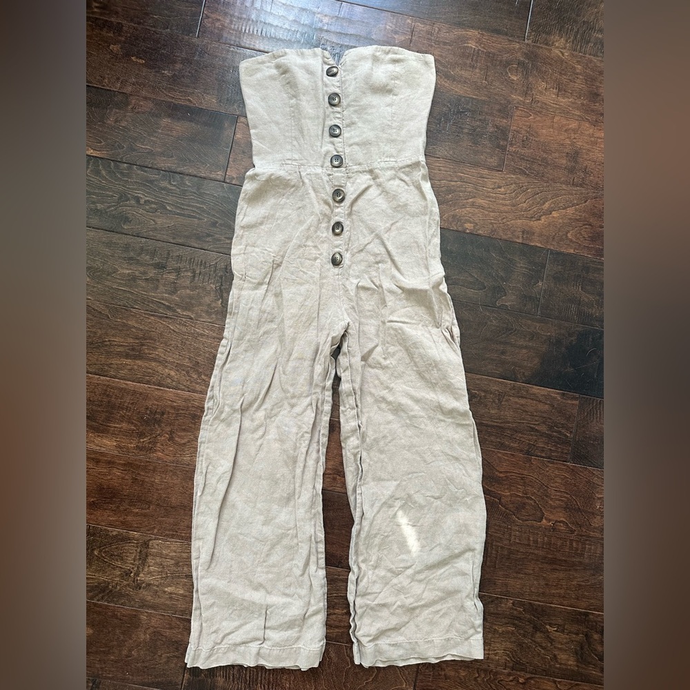 Reformation 100% Linen Pantsuit Jumpsuit Size 6